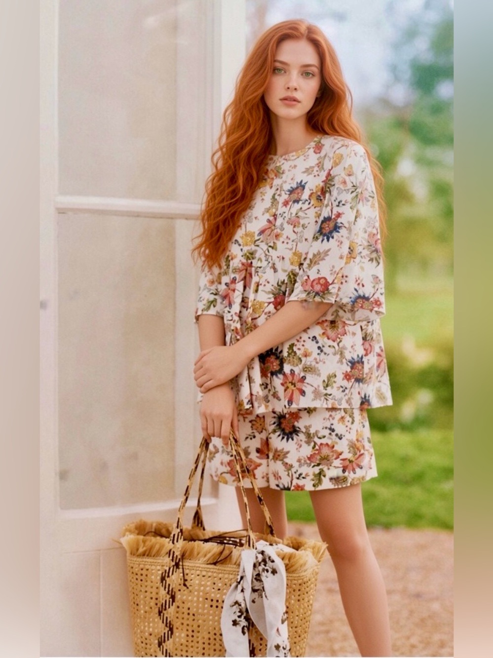 ERDEM Azur Top Liberty Fabrics Floral Vacation Collection Blouse / Size US 4